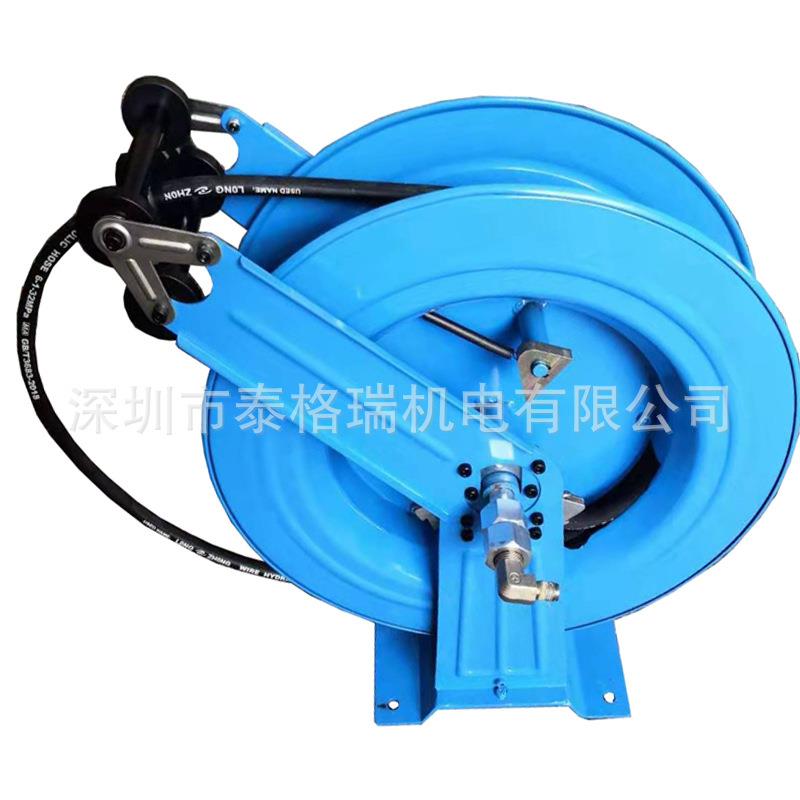 自动卷管器油管盘TGR90010S钢质双支撑耐高压自动伸缩卷盘绕管器