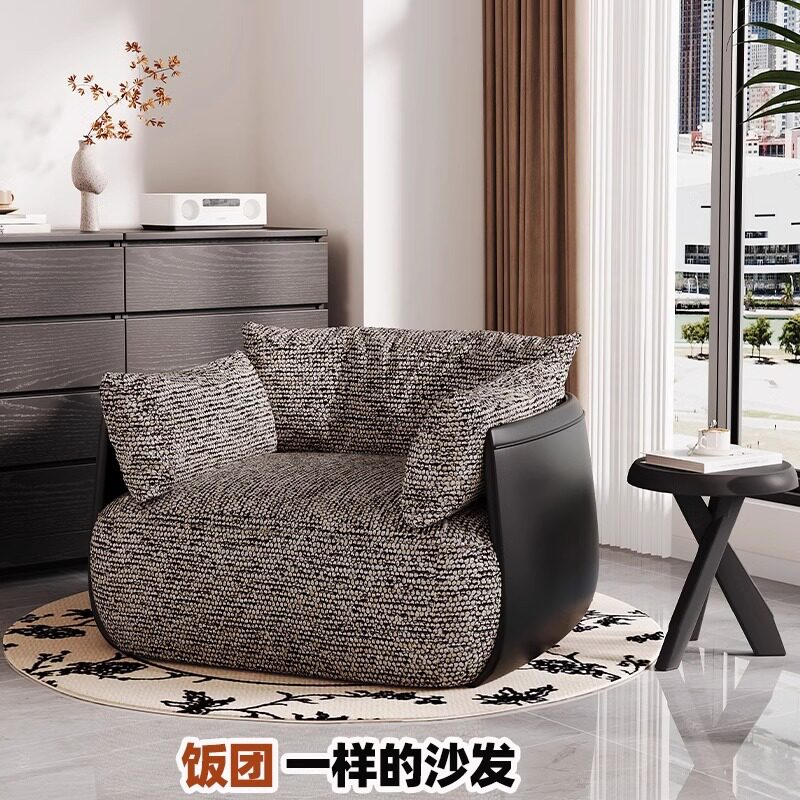 可拆洗布艺法式复古单人沙发椅客厅卧室阳台小户型懒人休闲小沙发