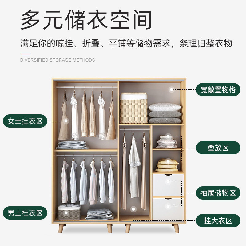 小户型儿童推拉门收纳衣柜