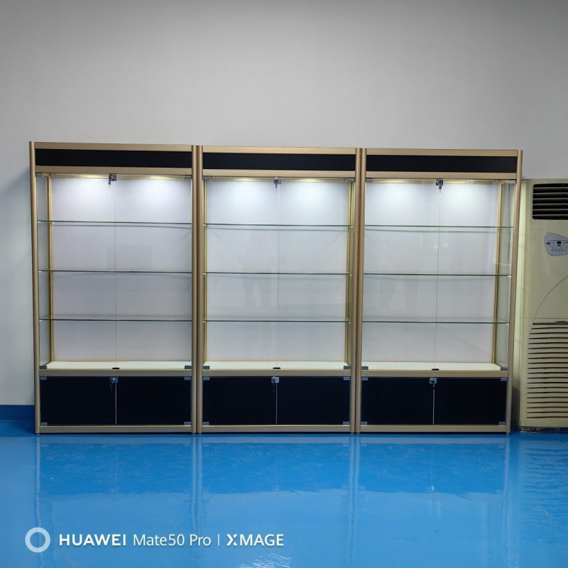 2026玻璃展示柜透明陈列柜公司展示架产品展柜货柜荣誉证奖杯摆放