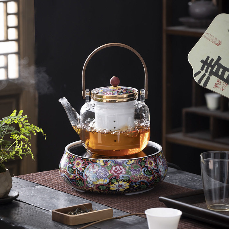 新款围炉煮茶壶电陶炉家用茶炉煮茶器小型中式国潮陶瓷养生烧水壶