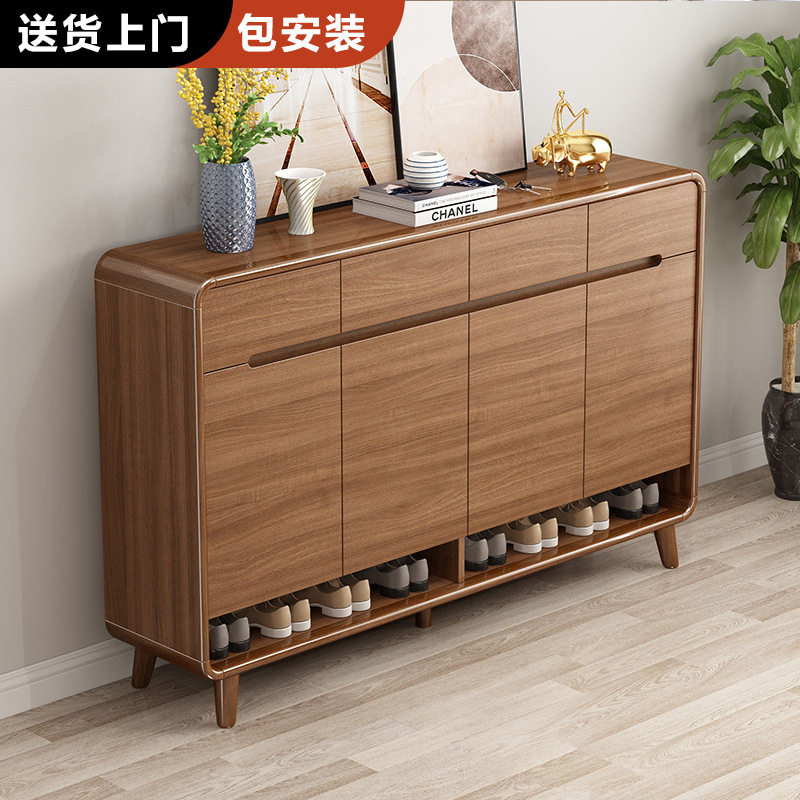 实木玄关鞋柜大容量收纳包安装