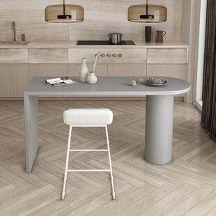 北欧实木中岛台餐桌组合小户型家用厨房吧台桌客厅靠墙隔断高脚桌