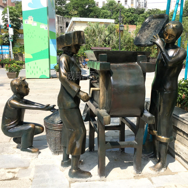 威斯顿玻璃钢仿铜丰收景观雕塑