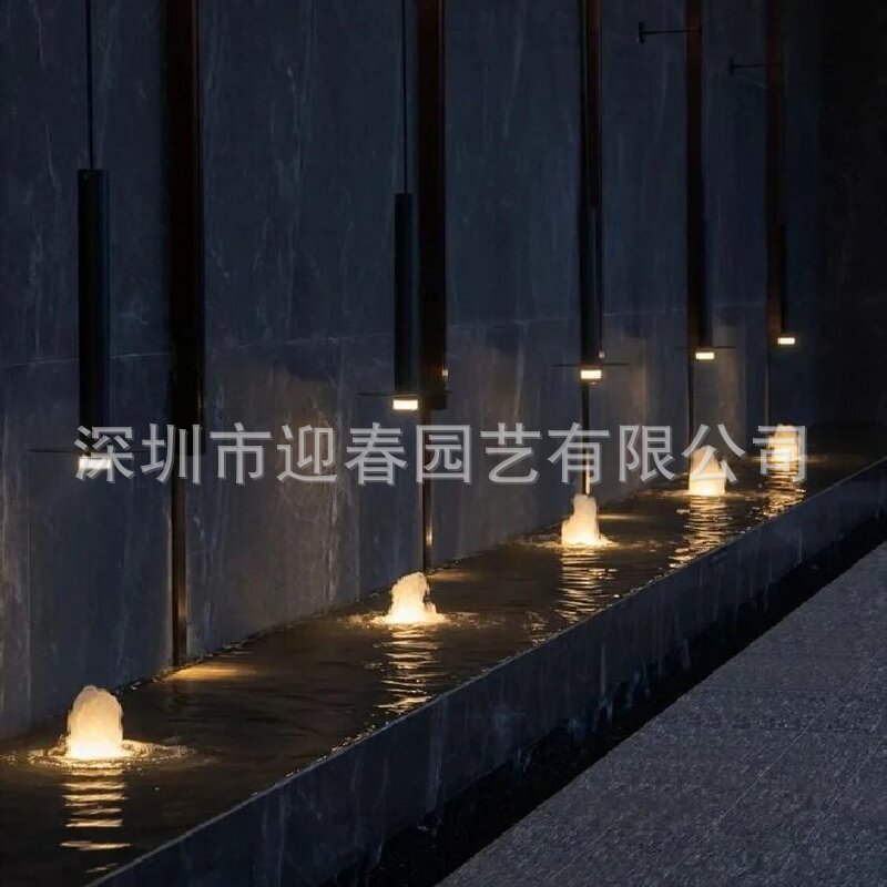 涌泉鼓泡喷头七彩暖光LED水下灯中孔6分带阀低压水景景观喷泉旱喷