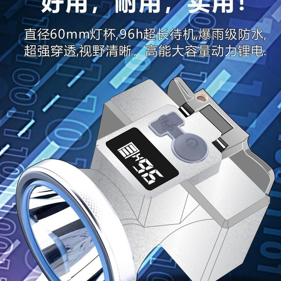 2025新款钓鱼头灯超长续航100小时强光超亮户外头戴式照明灯矿灯