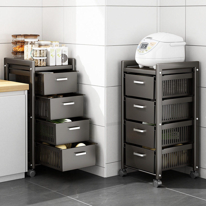 新品新品厨房果蔬置物架多功能可移动蔬菜收纳架多层抽屉式落地家