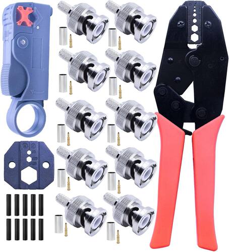Yeerong BNC Crimp Tool and BNC Connector Kit, Coaxial Cable