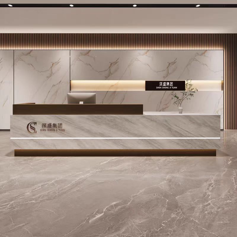 公司前台接待台酒店大厅服务台办公室前台桌售楼部烤漆吧台