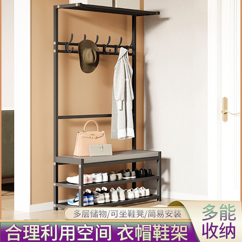 入户换鞋凳衣帽架一体