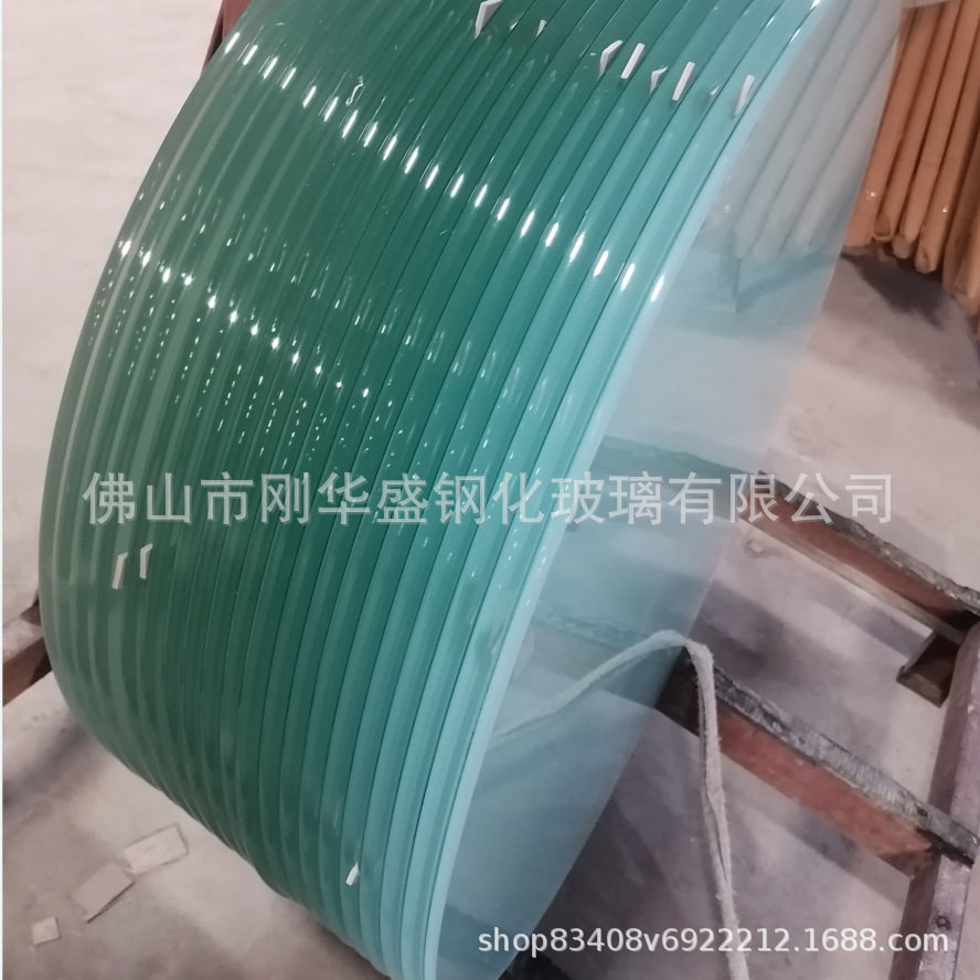 酒店工程酒吧餐厅圆边异形工艺钢化玻璃定做颜色圆桌咖啡桌