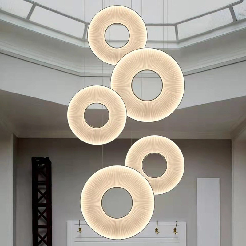 极简圆圈吊灯客厅落地灯后现代设计沙发灯艺术创意装饰卧室展厅灯
