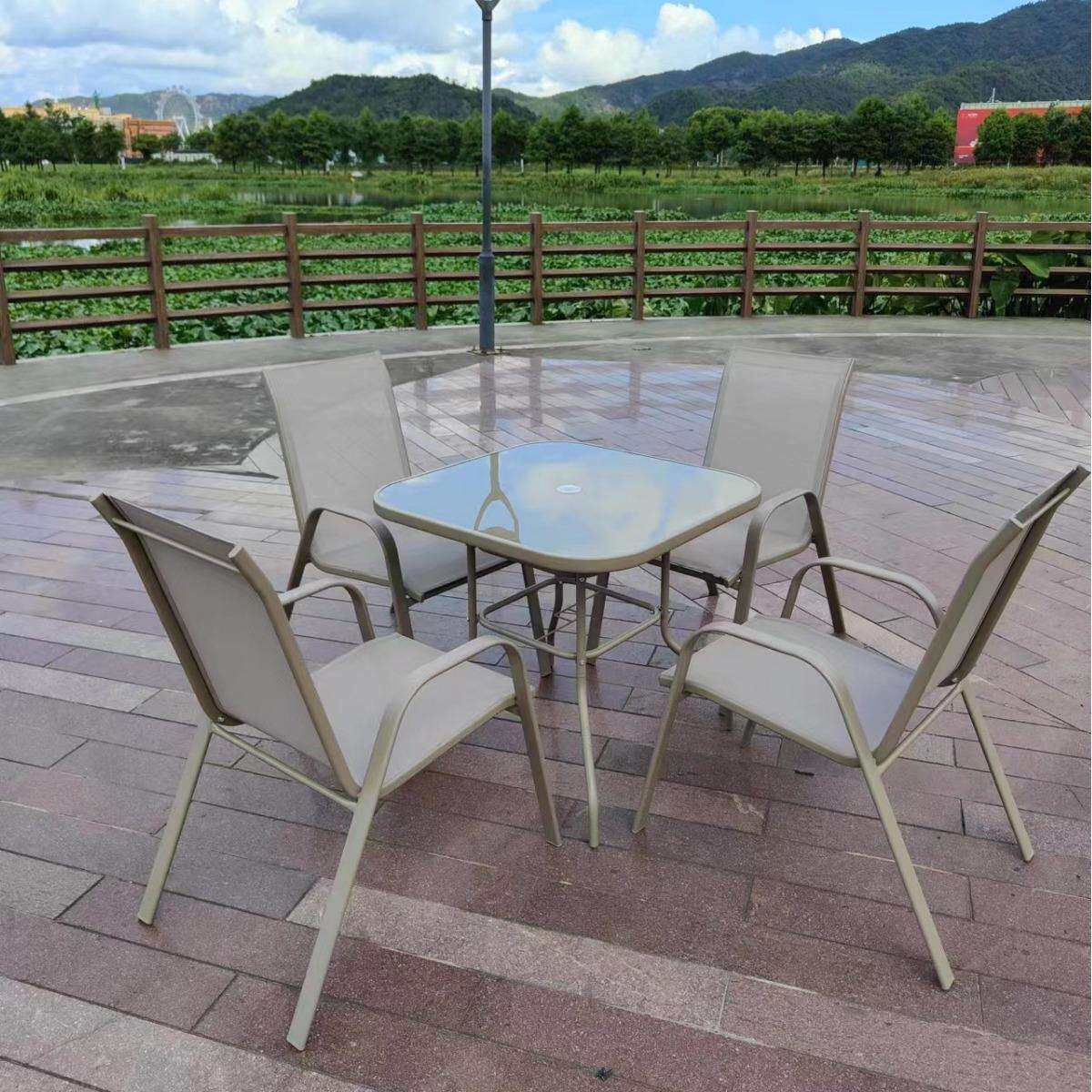 户外休闲桌椅防水防晒铁艺露天室外阳台庭院花园组合桌子椅子套装