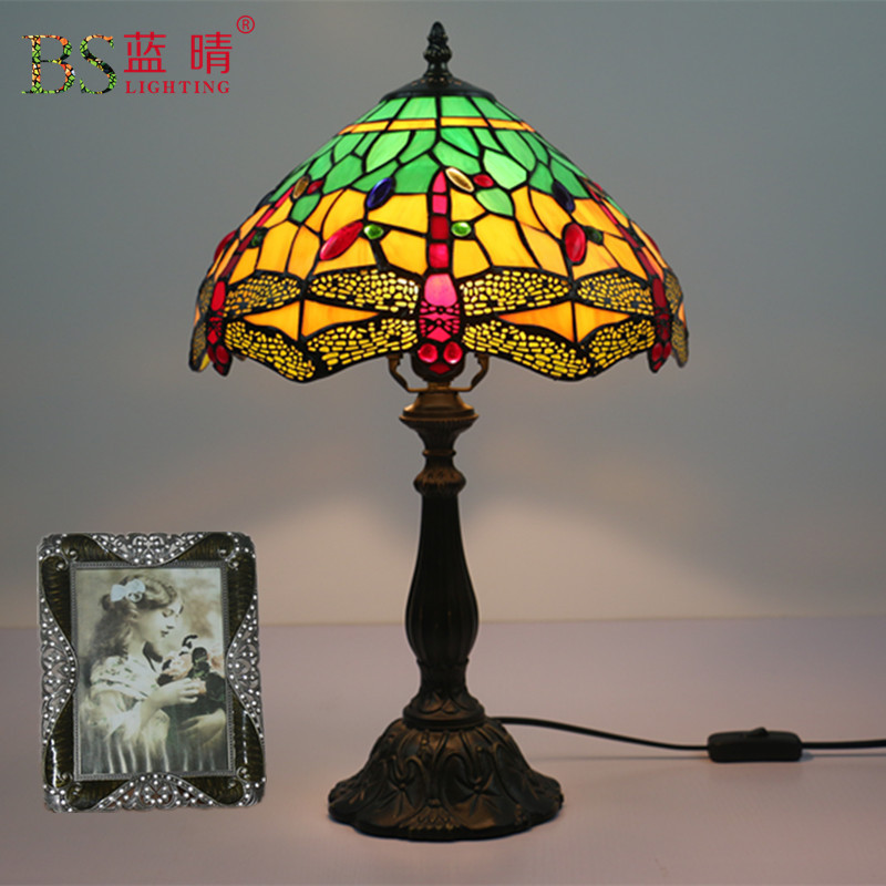 跨境出口欧美日本蜻蜓台灯复古怀旧创意酒吧酒店咖啡厅西餐厅灯饰
