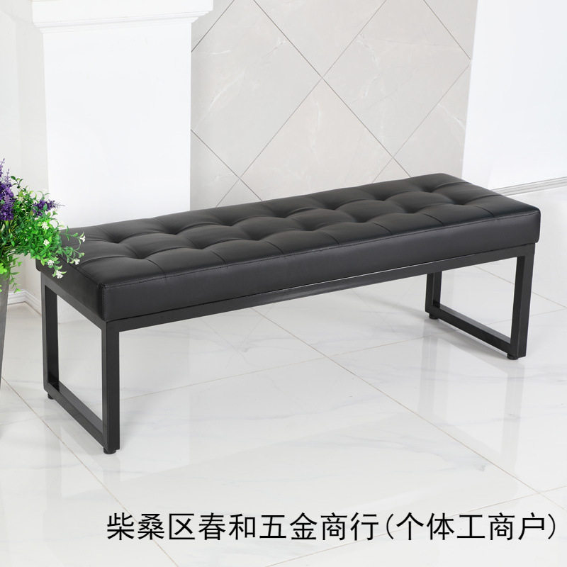 简约软包长条凳家用鞋店服装店休息沙发凳子长方形换鞋凳铁艺凳子