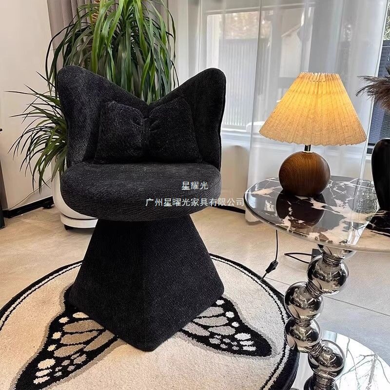 星曜光高级梳妆凳轻奢法式凳子餐椅感旋转中古梳妆台椅子化妆椅靠