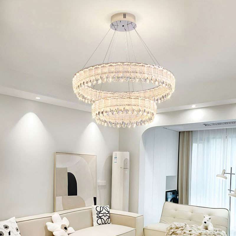 客厅灯新款灯具现代大气轻奢水晶餐吊灯2024高级感公寓法式灯