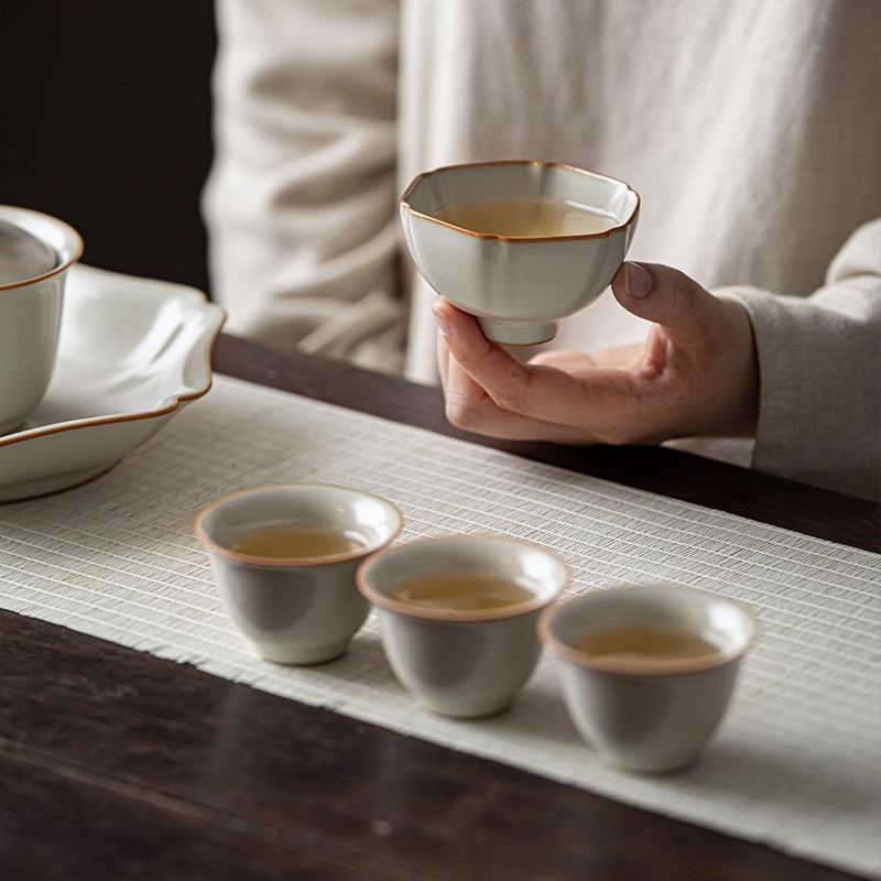 复古汝窑陶瓷茶杯家用主人杯单杯个人专用茶具茶盏品茗杯开片可养