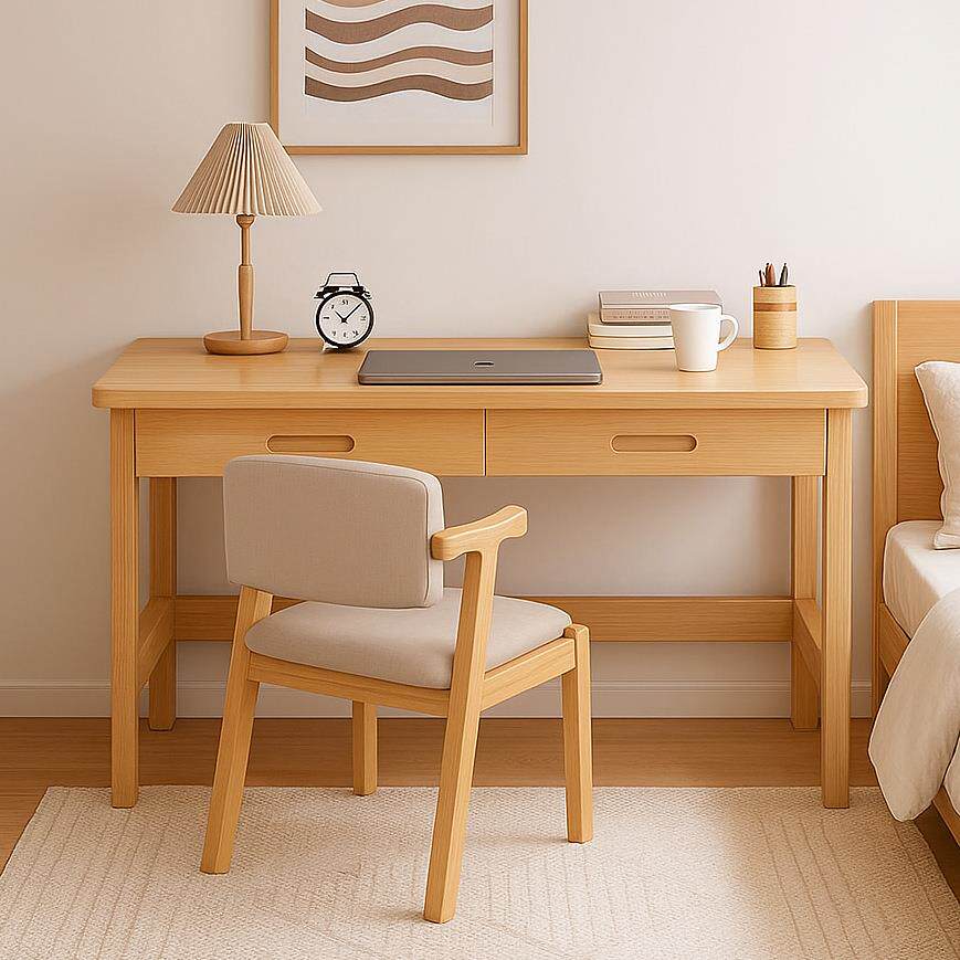 全实木窄书桌40cm宽办公桌家用长条电脑桌子卧室小户型学习写字桌