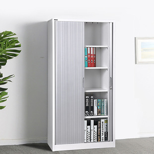 推拉卷门办公柜档案柜财务凭证资料柜收纳矮柜伸缩门柜子移动办公