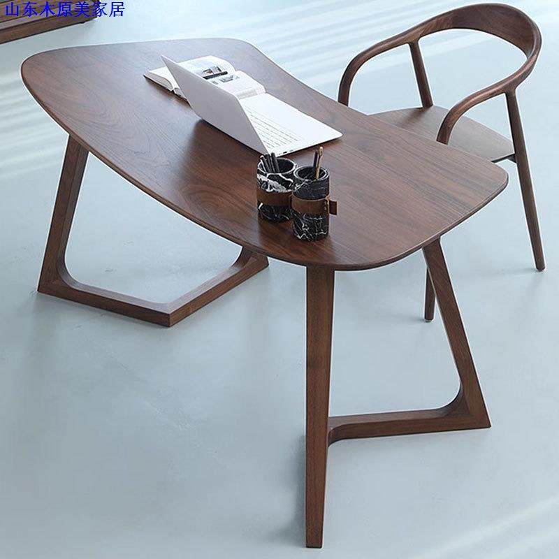 北欧日式黑胡桃木书桌全实木现代简约电脑桌创意弧形工作台写字桌,电子元器件市场,电线扎带/束线带,淘宝优惠券,粉丝福利购,淘宝优惠卷