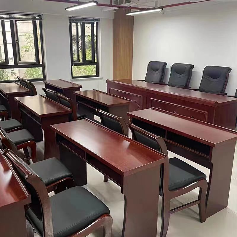 大会议室桌椅组合实木培训台双人长条会议桌现代公司烤漆人造板无