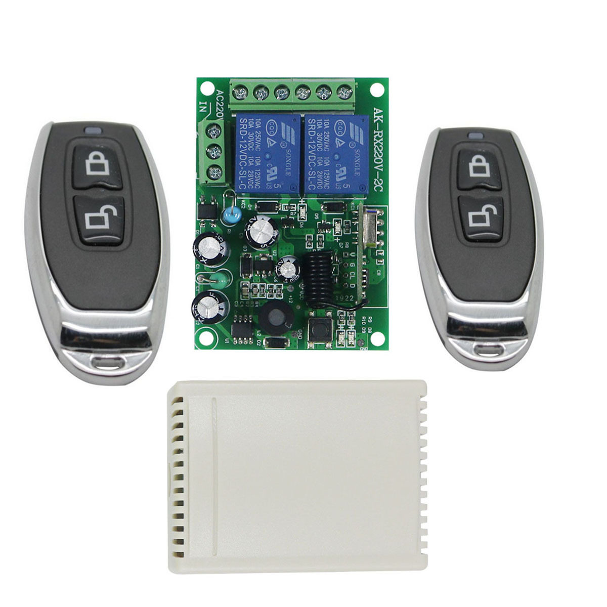 AC220伏2路学习码遥控开关 宽电压85V-250V通用型/10A继电器