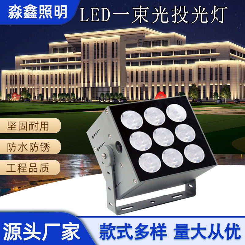 led投光灯户外防水一束光建筑外墙柱子庭院亮化聚光射灯具强光