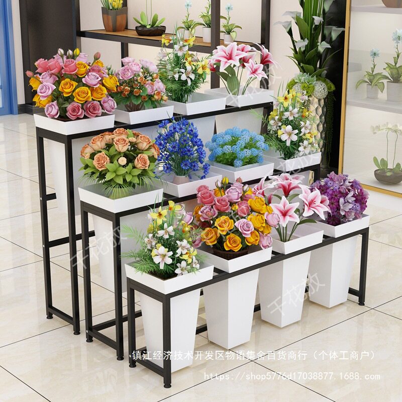 网红铁艺多层阶梯花架展示架