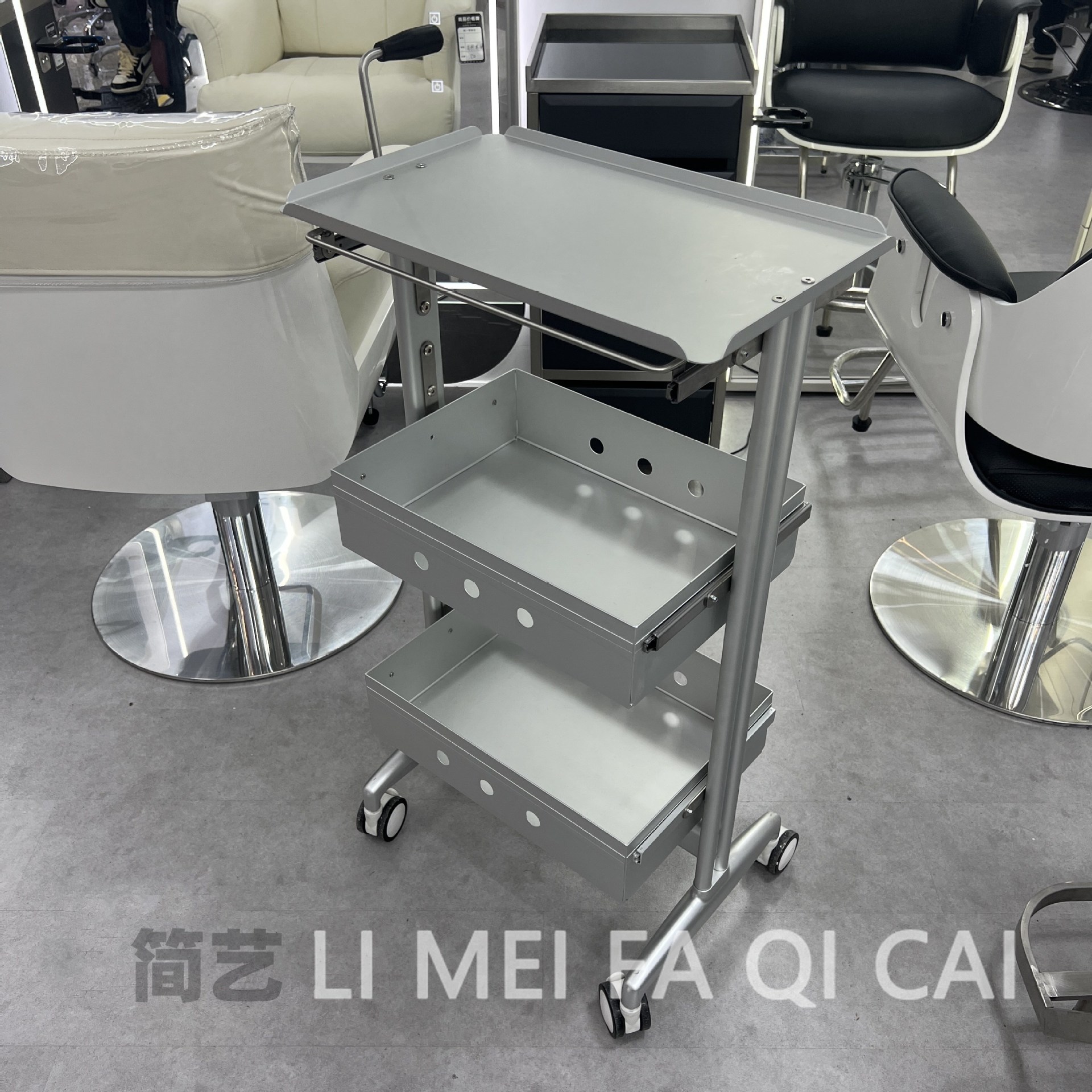 不锈钢美发折叠推车工具