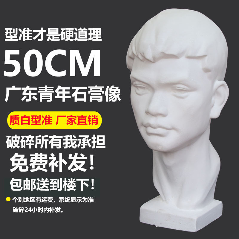 广东青年石膏头像摆件大号模具美术素描人物婚礼装饰摄影道具雕塑