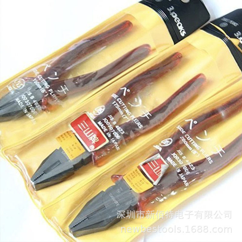 3.PeaksCP-150P电工老虎钳6寸平咀7寸钢丝钳断线钳8寸CP-175