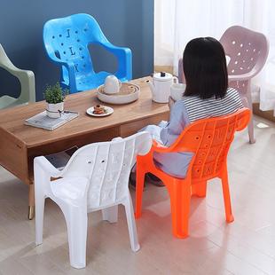 J家用塑料椅子加厚靠背椅防滑户外沙滩椅经济型大排档餐桌椅扶