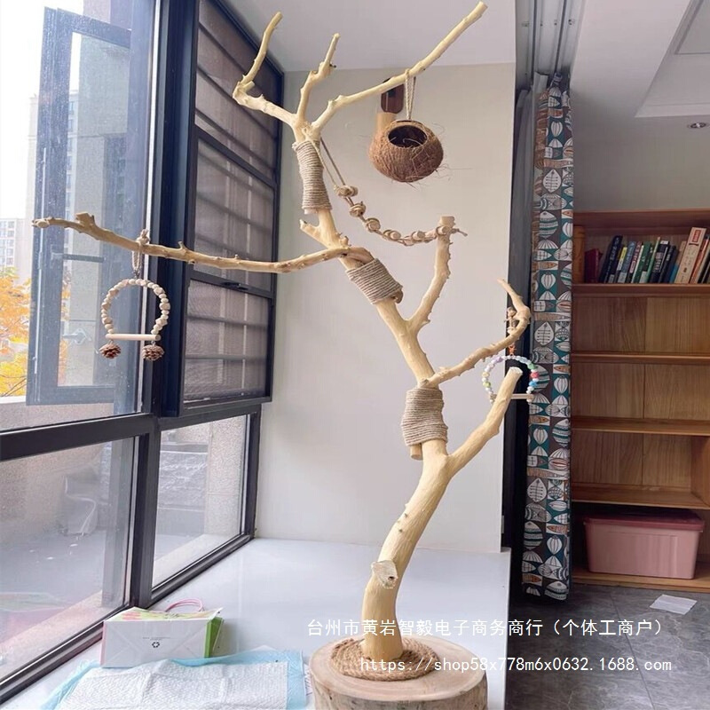 干树枝原木树枝杈艺术枯枝去皮树枝鸟站架灯架壁挂衣架树枝装饰