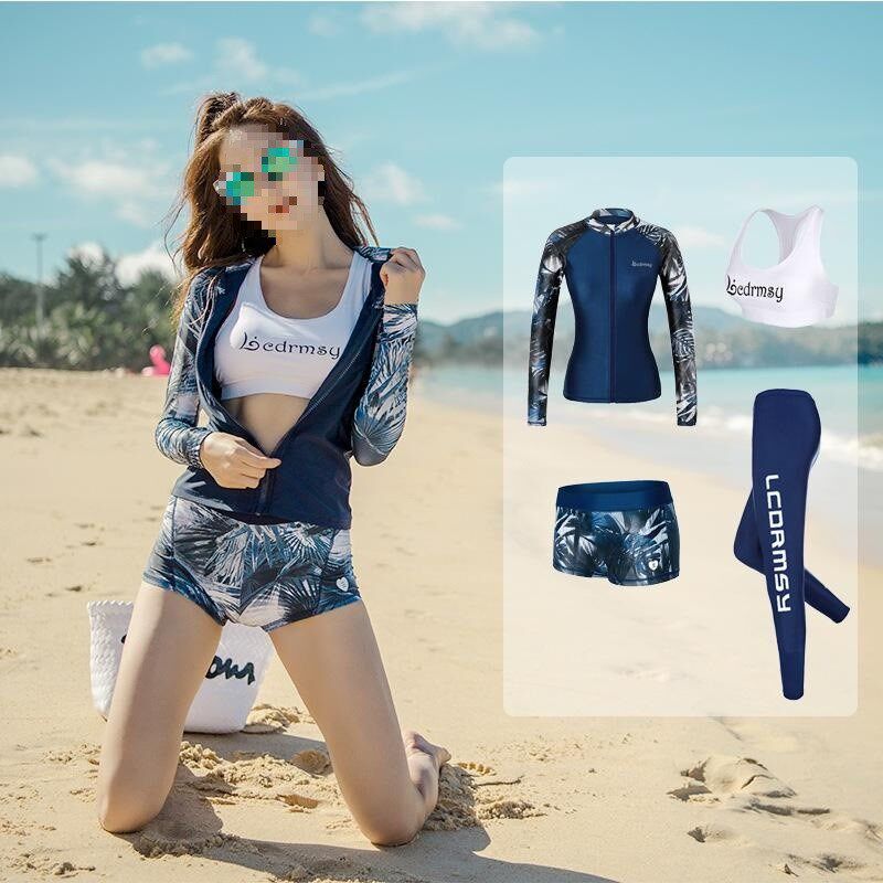 现货速发长袖潜水防晒衣服分体游泳速干冲浪浮潜水母新款温泉套