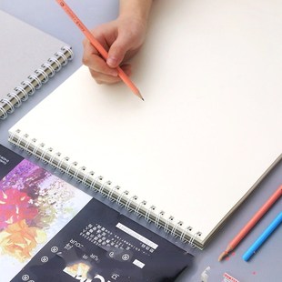 速发空素幼儿园清新描图本a4纸加厚活页简约a绘画本大号白画本画