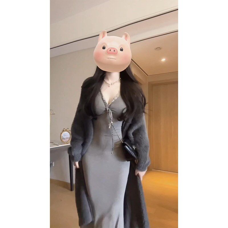 速发性感蕾丝吊辣连衣内早裙搭带妹包臀鱼尾长裙子
