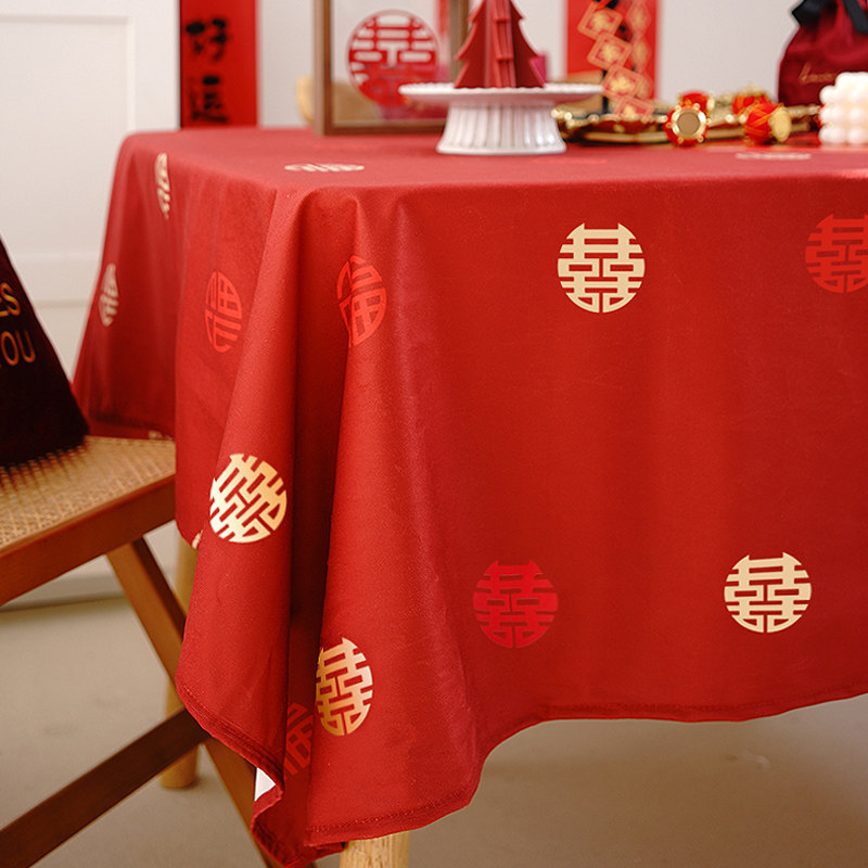 速发红色桌装订摆宴布置小婚件甜品台结婚布饰摆台桌面全套小物件