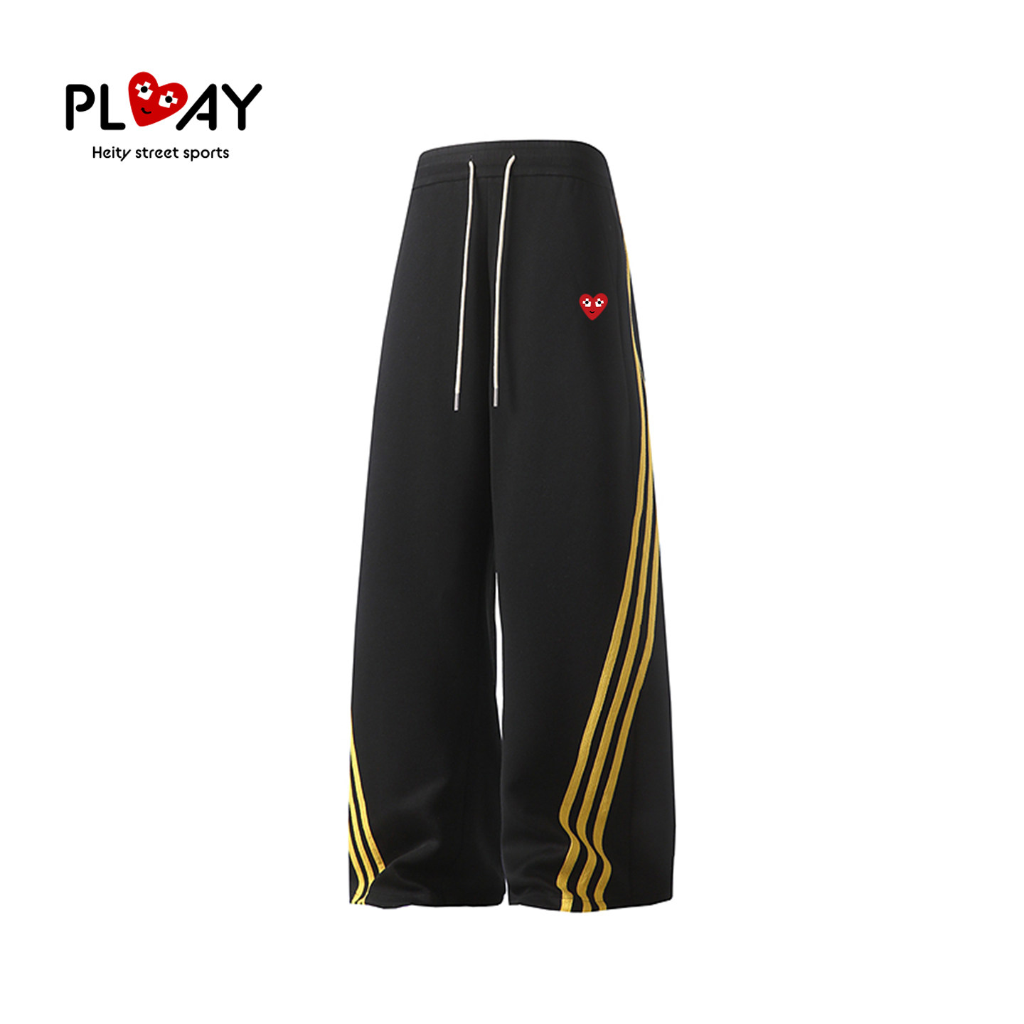 PLAY HEITY 官方休闲裤秋冬季加绒加厚男女款宽松直筒阔腿运动裤