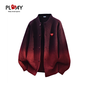 慵懒风圆领潮流男女款 PLAY 秋冬新款 官方针织开衫 宽松外套 HEITY