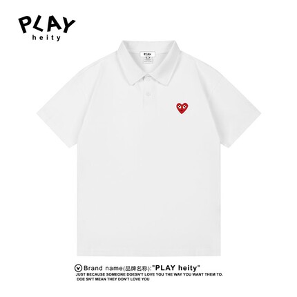 PLAY HEITY 官方短袖T恤夏季新款男女同款POLO衫纯色休闲百搭上衣