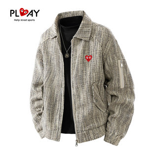 老钱风潮牌情侣款 PLAY 新款 官方夹克秋季 粗针提花抗皱外套 HEITY
