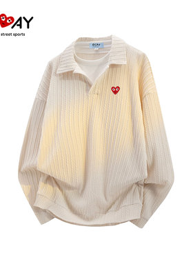 PLAY HEITY 官方卫衣秋季新款潮假两件长袖宽松大码百搭男女上衣