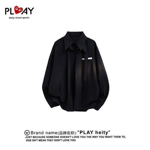 PLAYHEITY男女宽松百搭长袖衬衫