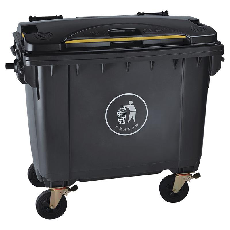 定制户外大号分类带盖垃圾车加厚660L塑料保洁车环卫小区垃圾桶