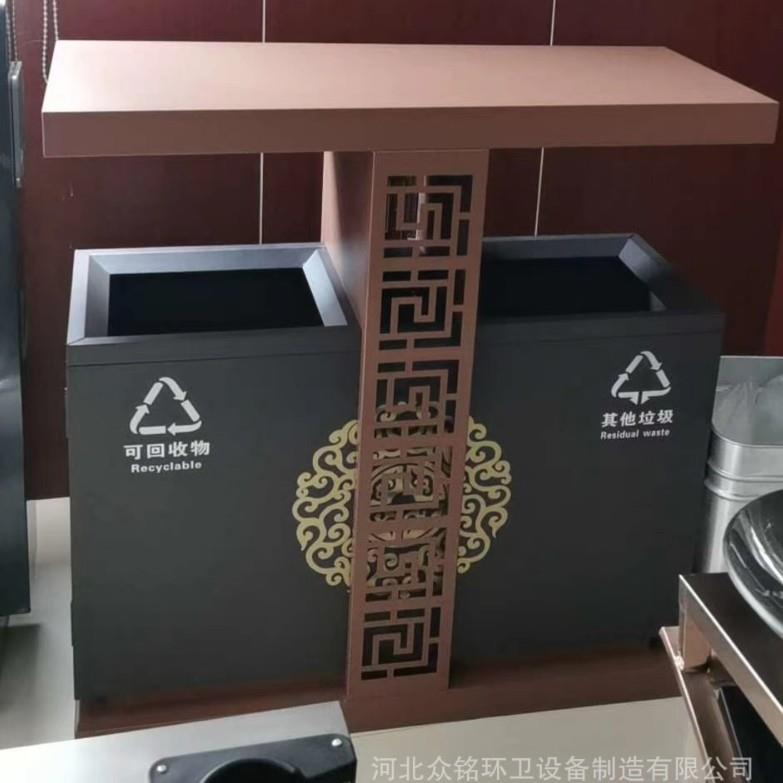 厂家供应复古镀锌板果皮箱垃圾桶小区公园景区街道适用