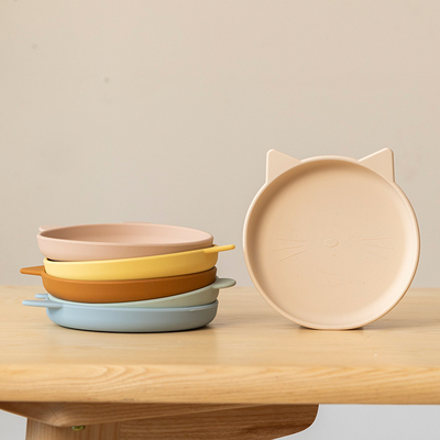 Mon bouton儿童餐具硅胶盘子宝宝辅食碗防摔吃饭盘子婴儿餐盘