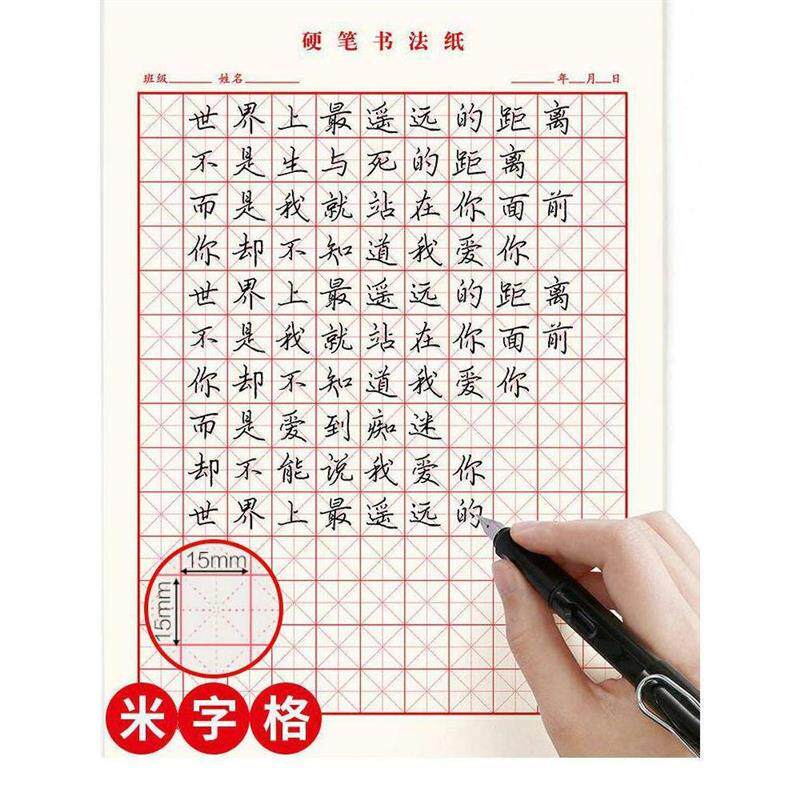 王学臣中宫格练字教材硬笔书法作品纸练字帖成人凹凸楷书井字格本