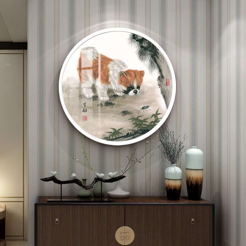 十二生肖鼠牛虎兔圆形马羊猴鸡狗猪动物电箱装饰画儿童房龙蛇图片