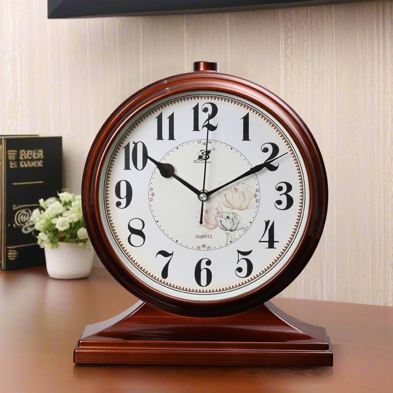 A12摆钟客厅家用石英台式座钟复古桌面钟表坐钟时间摆放式时钟摆